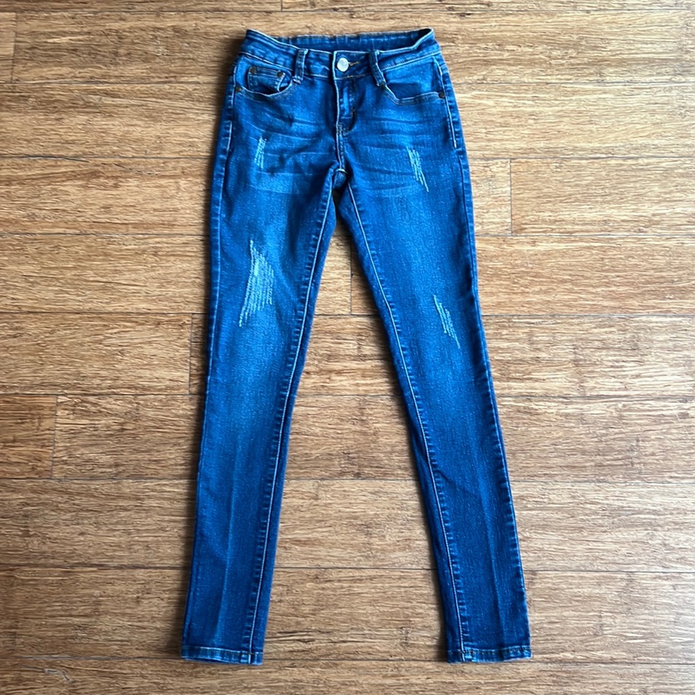 Dark Blue Distressed Denim